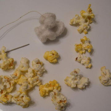 Felted Popcorn and Cranberry Garland