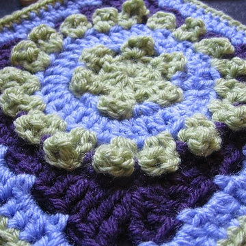 Winter Sun 9"/12" Crochet Block Afghan Square