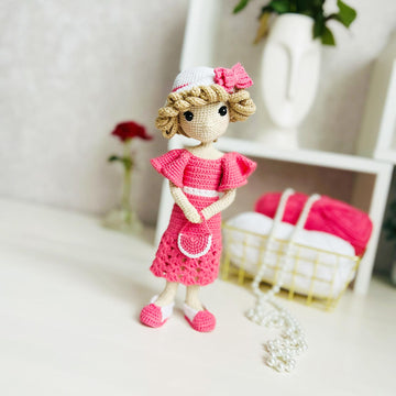 Crochet doll pattern, Amigurumi doll, crochet doll clothes, Miss 1930s