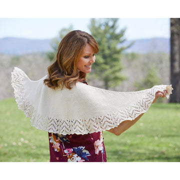 852 Cobblestone Crescent Shawl - Knitting Pattern for Women in Valley Yarns Granville