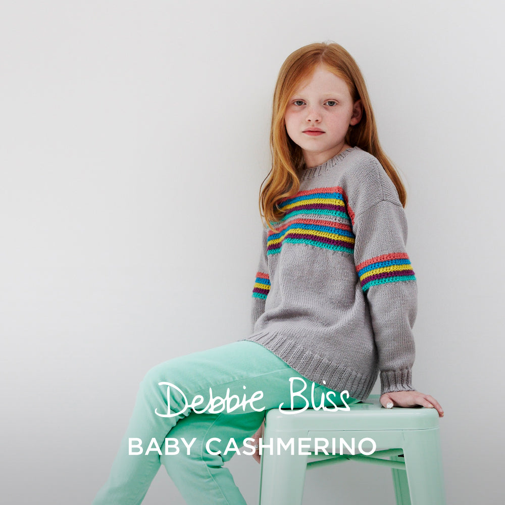 Striped Sweater - Jumper Knitting Pattern for Kids in Debbie Bliss Baby Cashmerino
