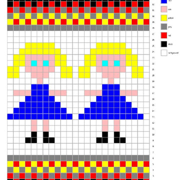 Little Girl Colourwork Chart
