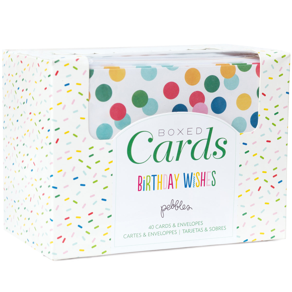 American Crafts Pebbles A2 Cards W/Envelopes (4.375"X5.75") 40/Box - Birthday Wishes