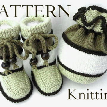 Knitting PATTERN Baby Hat and Booties Baby Boy Baby Girl