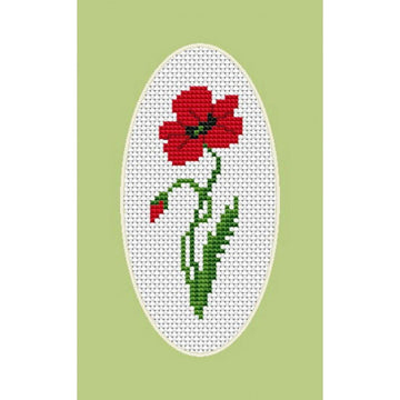 Luca-S Poppy   Cross Stitch Kit - 4cm x 10cm