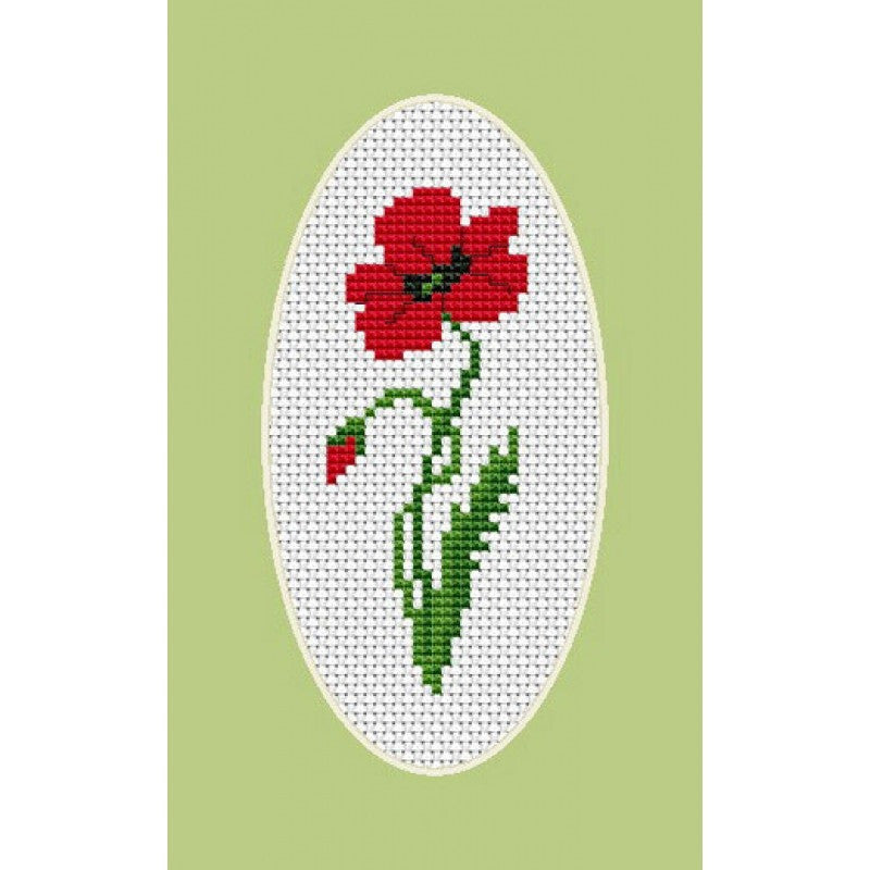 Luca-S Poppy   Cross Stitch Kit - 4cm x 10cm