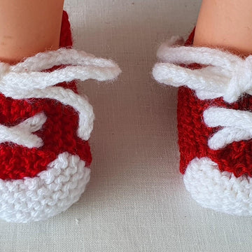 Georgia - Garter stitch shoes with i-cord laces