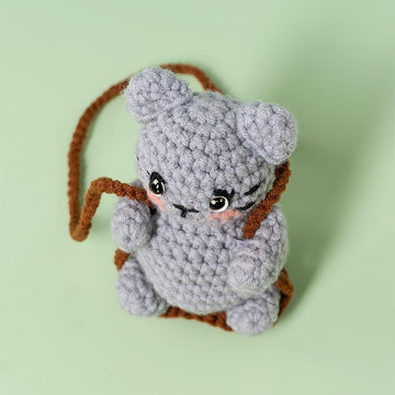 Swinging Gray Cat Car Hanging