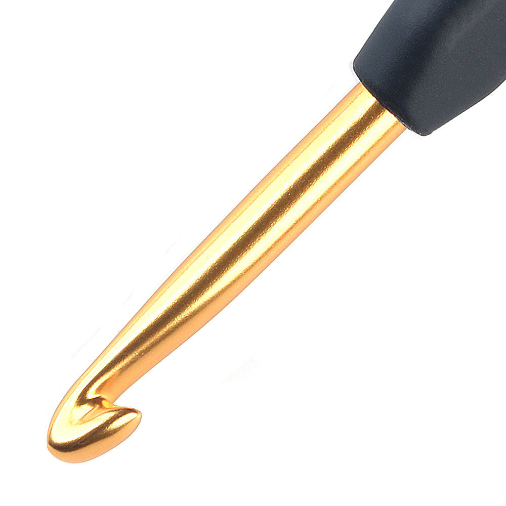 Knitter's Pride Gold Aluminum w/Soft Feel Handle Crochet Hook Single Ended Standard 14cm (5.5")