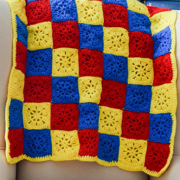 Checkerboard in Primary Colors Blanket