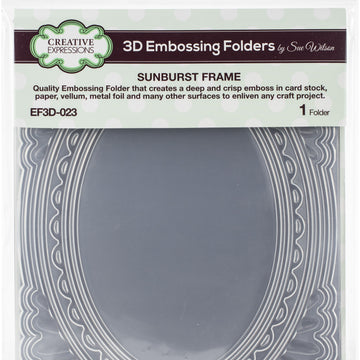 Creative Expressions 3D Embossing Folder 5.75"X7.5" - Sunburst Frame