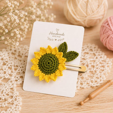 Crochet Sunflower Keychain & Bag Charm Pattern | PDF + Video Tutorial