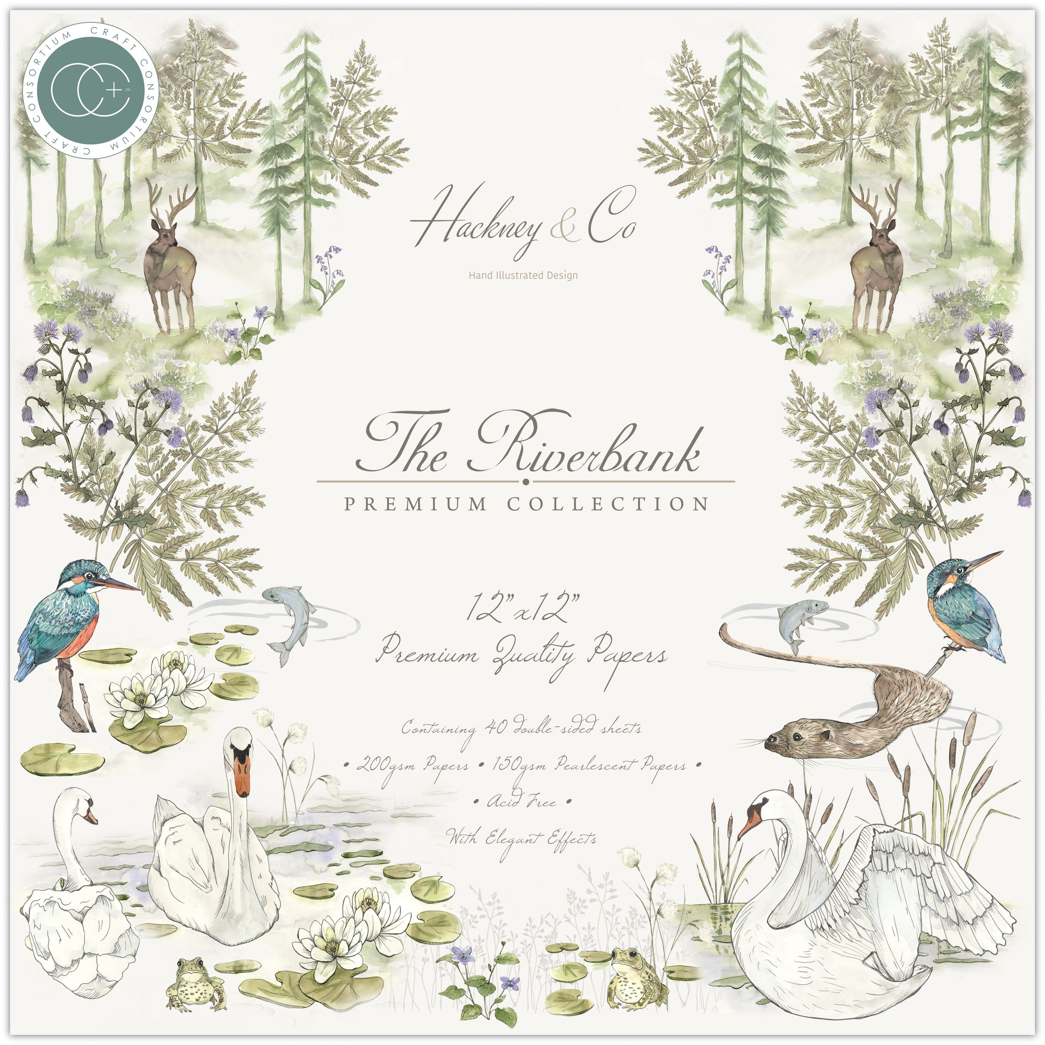 Craft Consortium Double-Sided Paper Pad 12"X12" 40/Pkg - The Riverbank