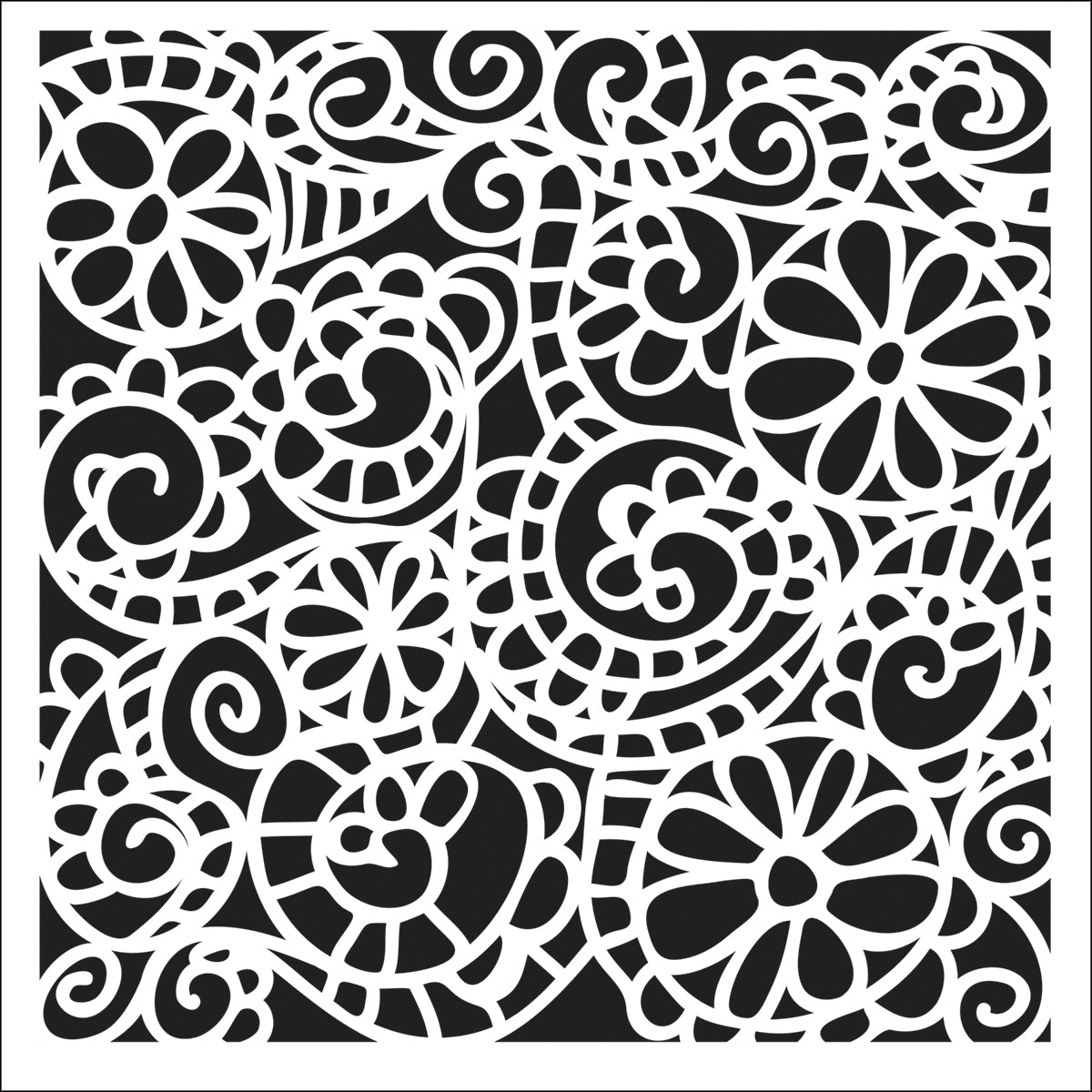 The Crafter's Workshop Crafter's Workshop Template 12"X12" - Swirly Garden