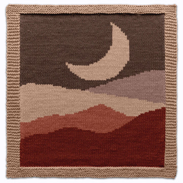 Crescent Moon Landscape Square Knitting Pattern