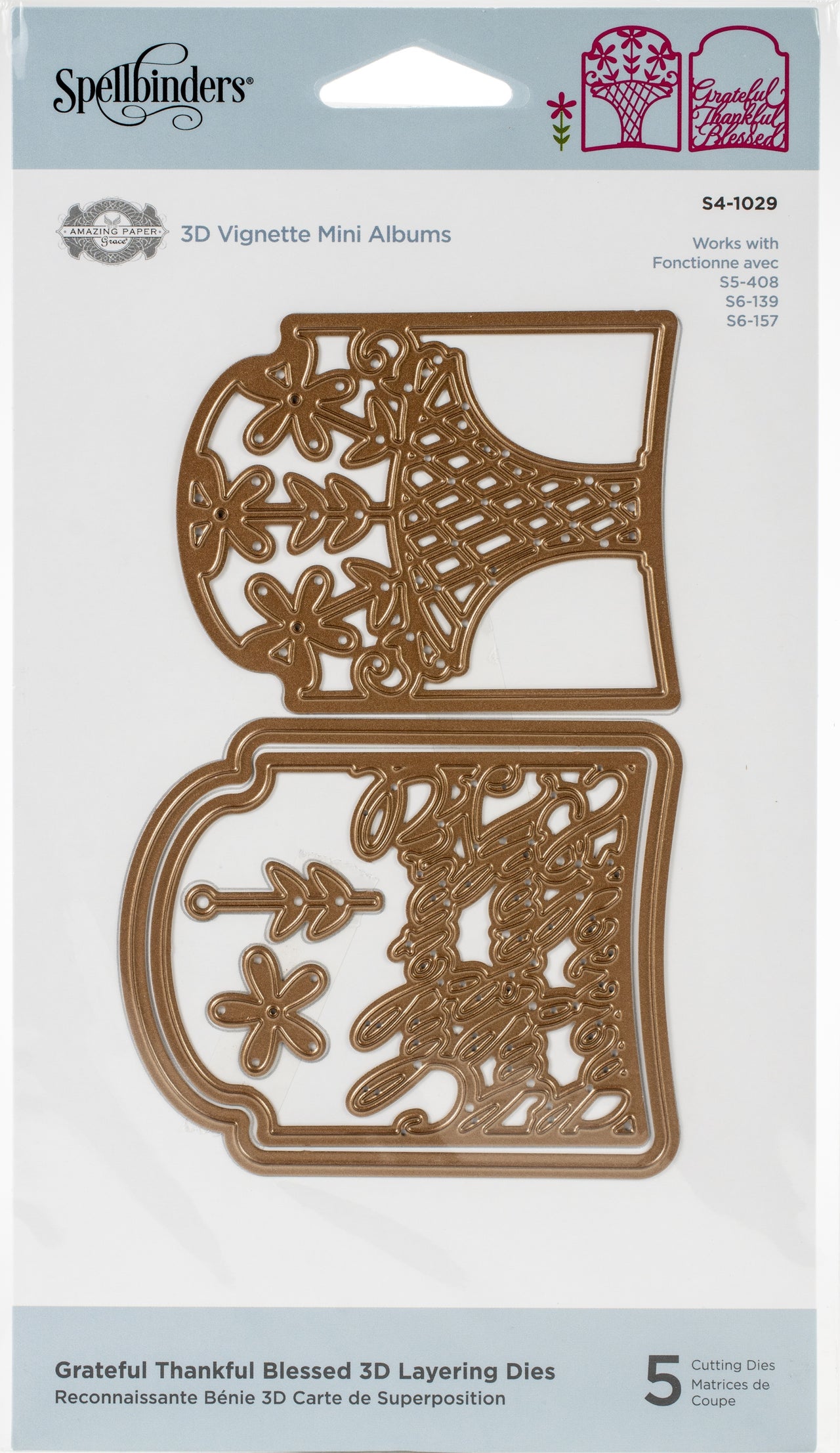 Spellbinders Shapeabilities Dies By Becca Feeken - Grateful, Thankful, Blessed 3D Layering