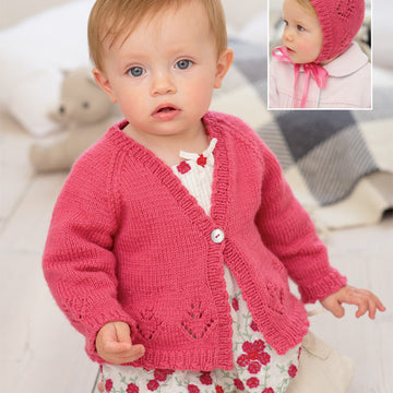 Cardigan and Bonnet in Sirdar Snuggly 4 Ply 50g - 1206 - Downloadable PDF