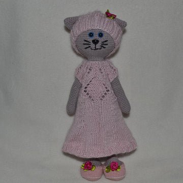 Luiza Grey cat amigurumi doll