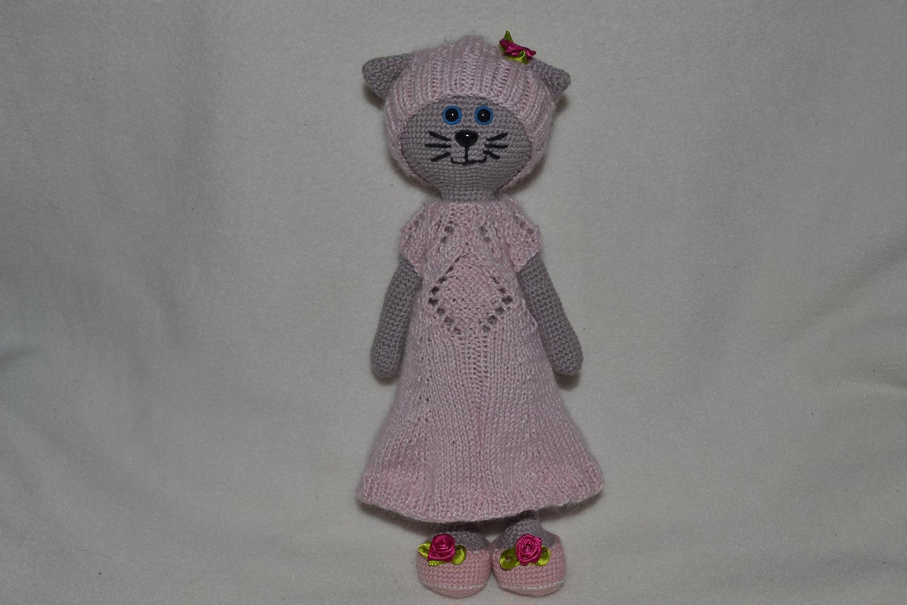 Luiza Grey cat amigurumi doll
