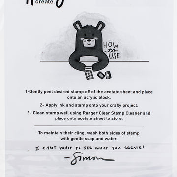 Ranger Simon Hurley create. Cling Stamps 6"X9" - Doodle Florals