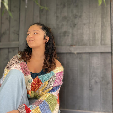 Stash buster patchwork cardigan