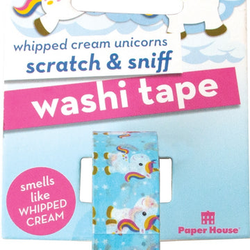 Paper House Scratch & Sniff Washi Tape - Whipped Cream Unicorn, 15mmX8m