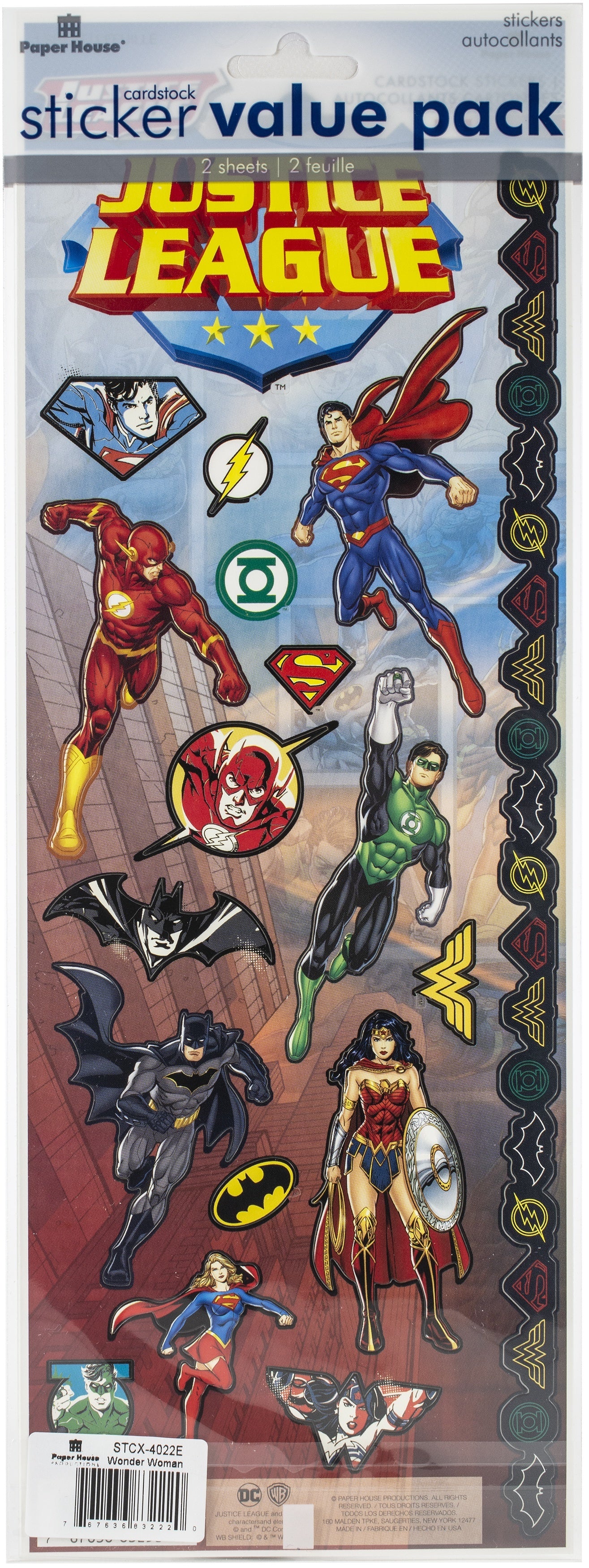 Paper House Cardstock Sticker 2/Pkg - Wonder Woman