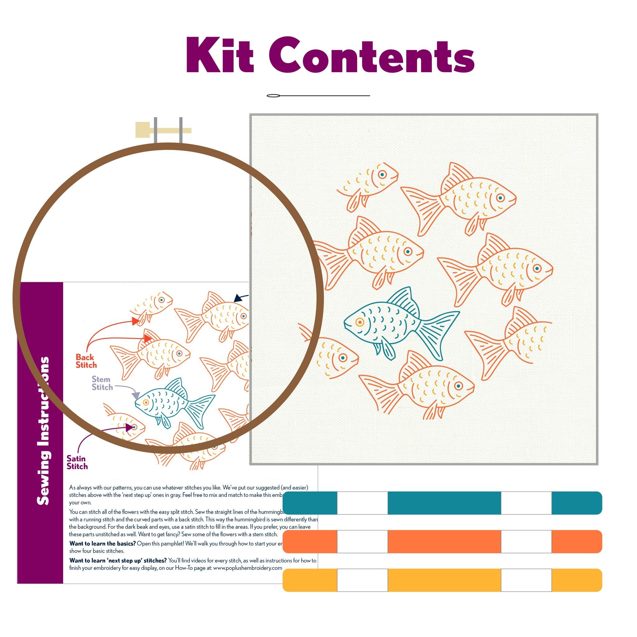 PopLush Happy Misfit Embroidery Kit - 8in