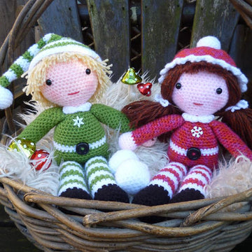 Beau and Belle Christmas Winter Dolls, Amigurumi Crochet Pattern
