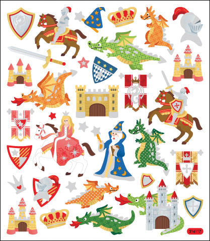 Tattoo King Sticker King Stickers - Castles & Dragons