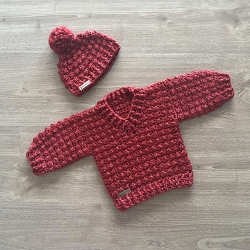 Berri Pullover Sweater and Hat Set