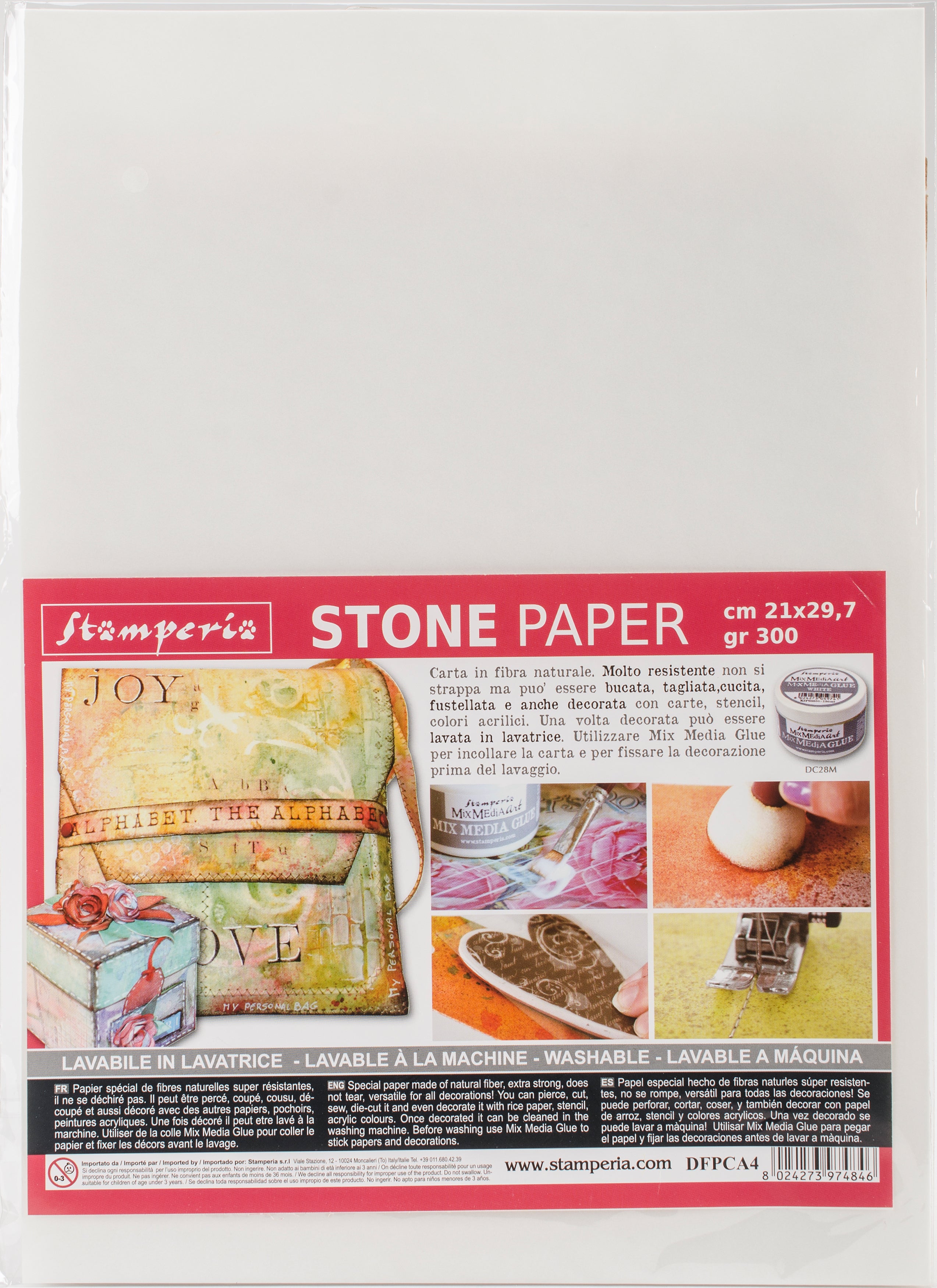 Stamperia Intl Stamperia Washable Stone Paper 8.25"X11.6" - 034578