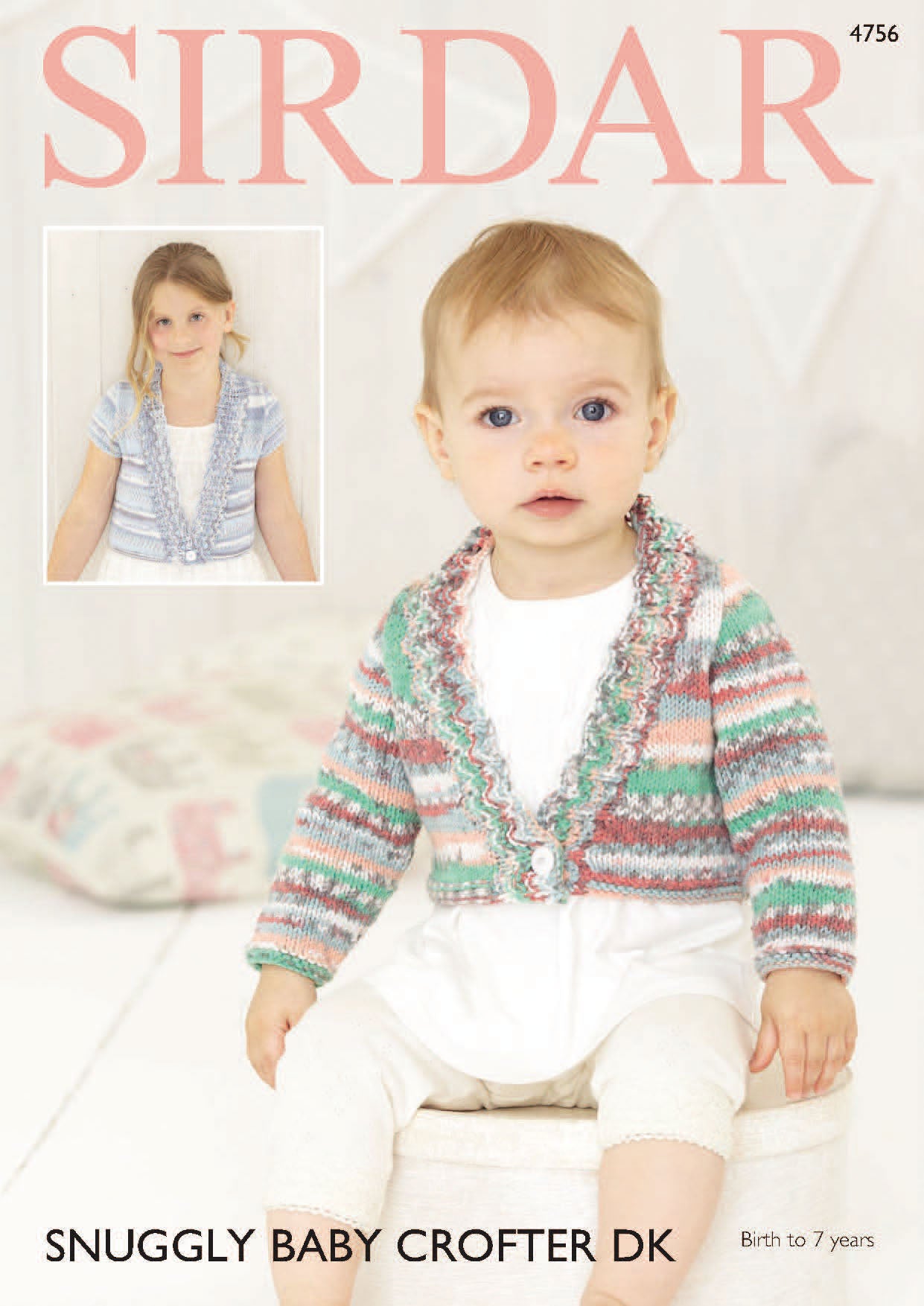 Long Sleeved and Short Sleeved Cardigans in Sirdar Snuggly Baby Crofter DK - 4756 - Leaflet