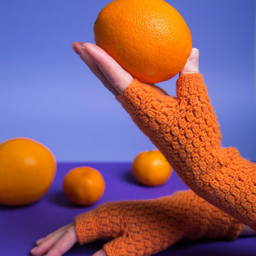 Orange crush crochet mittens