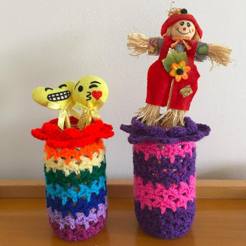 Flower top jar cover II by HueLaVive