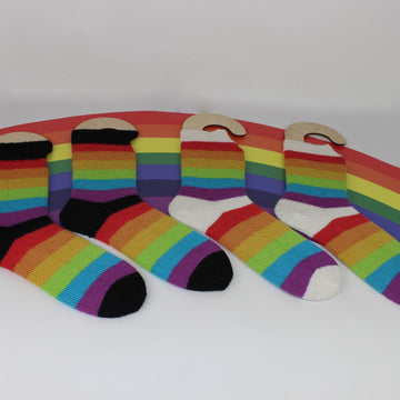 Mens Simple Rainbow Socks Circular