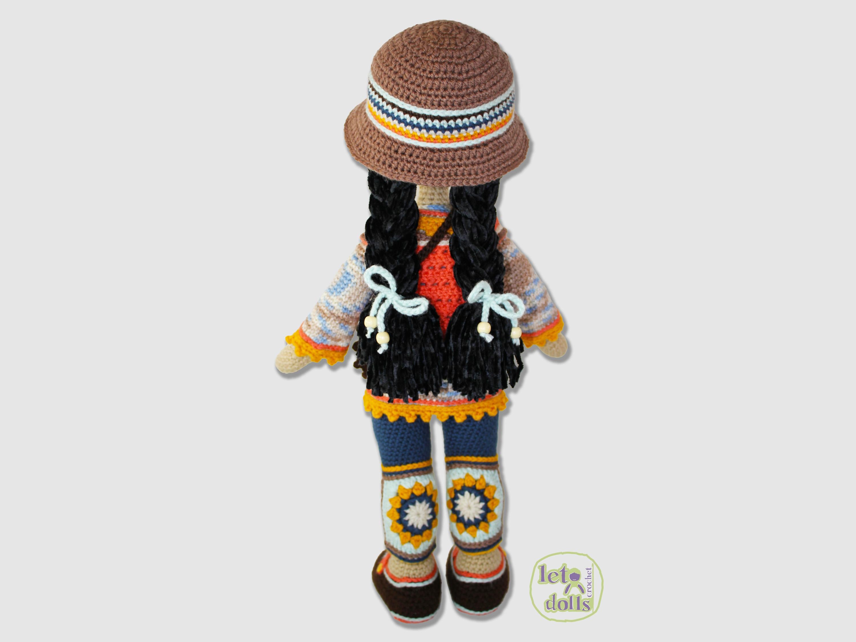 21 inch crochet doll pattern PDF, Large amigurumi doll, Cara