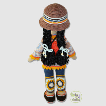 21 inch crochet doll pattern PDF, Large amigurumi doll, Cara