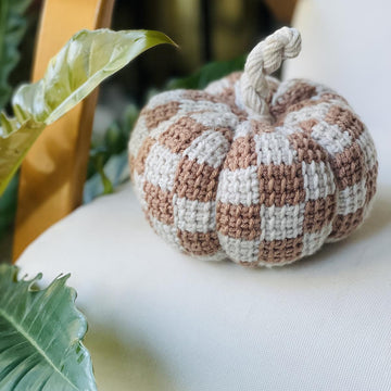 Tunisian Checkerboard Pumpkins