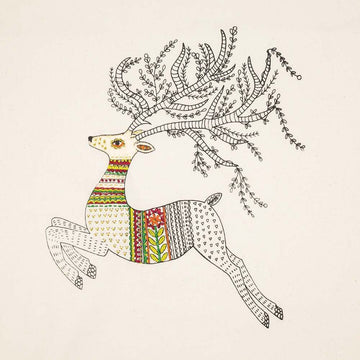 Frolicking Reindeer Zendoodle Printed Embroidery Kit