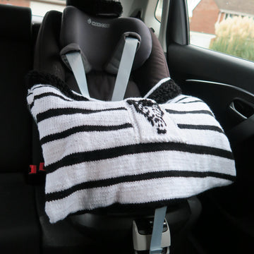 Zebra Car Seat/Pushchair Blanket, Hat & Toy