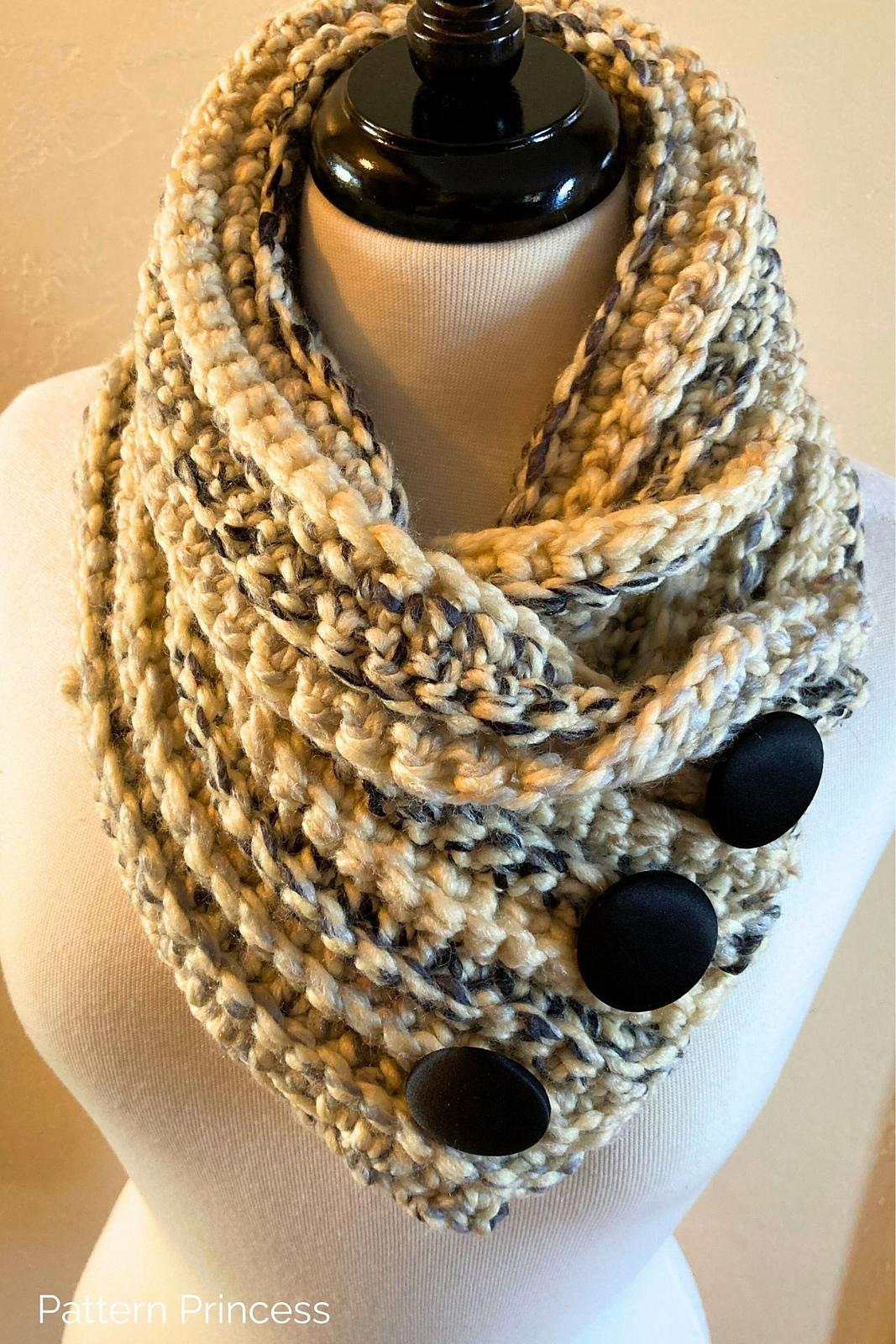 Cozy Crossroads Button Cowl