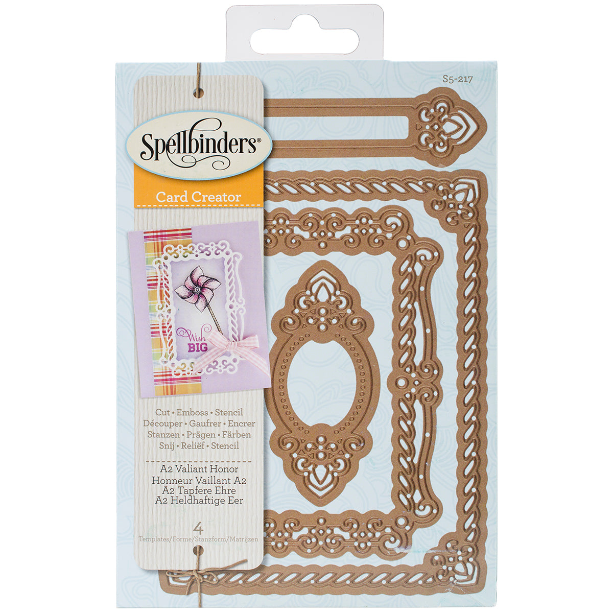 Spellbinders Nestabilities A2 Card Creator Dies - Valiant Honor