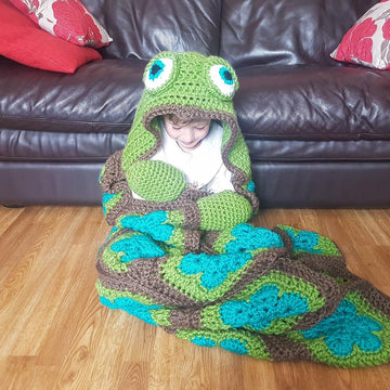 2in1 Sea Turtle Tortoise Hooded Blanket Crochet Pattern