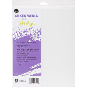 Therm O Web iCraft Mixed Media Sheets 8.5"X11" 15/Pkg - Lightweight