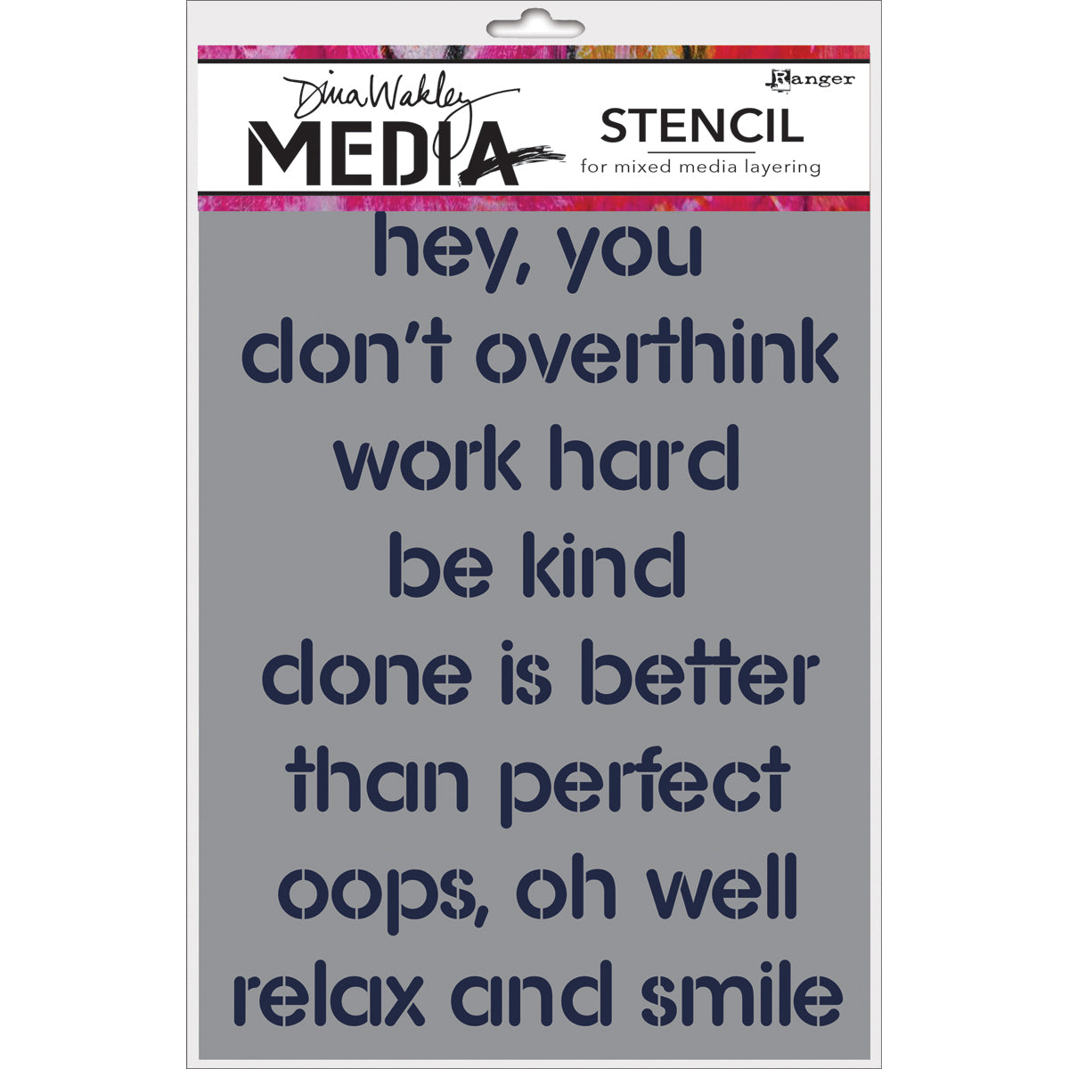 Ranger Dina Wakley Media Stencils 9"X6" - Hey You