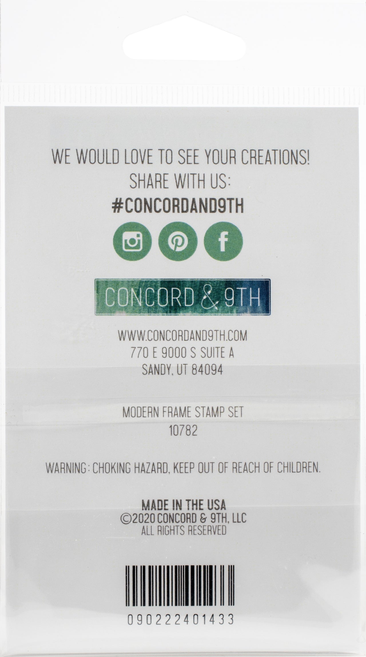Concord & 9th Clear Stamps 3"X4" - Modern Frame