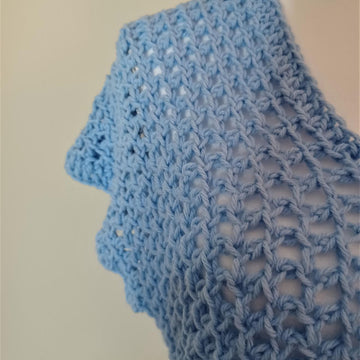 Pastel Blue Crochet Lace Top