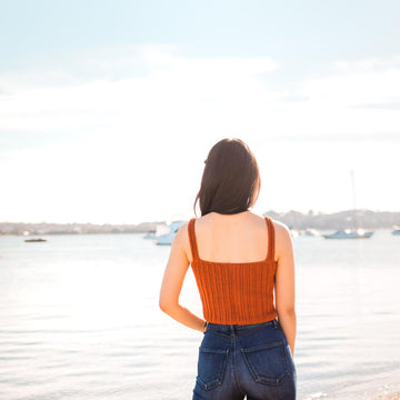Terracotta Ribbed Crop Top
