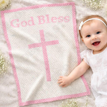 Baptism Girl Blanket C2C Crochet Pattern